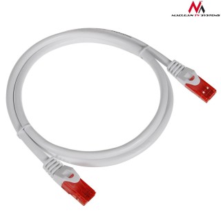 LAN tinklai // Komutaciniai - jungiamieji laidai // MCTV-301 W 47265 Przewód kabel patchcord UTP cat6 wtyk-wtyk 1m biały 