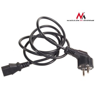 Kompiuterių komponentai ir priedai // PC/USB/LAN kabeliai // Kabel zasilający Maclean, 3 pin, IEC C13, wtyk EU, 1.5m, MCTV-691