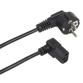 Kompiuterių komponentai ir priedai // PC/USB/LAN kabeliai // Kabel zasilający Maclean, kątowy, 3 pin, wtyk EU, 3m, MCTV-854