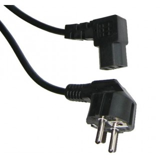 Kompiuterių komponentai ir priedai // PC/USB/LAN kabeliai // KPO2772B-3 Kabel zasilający sieciowy do komputera kątowy 3m