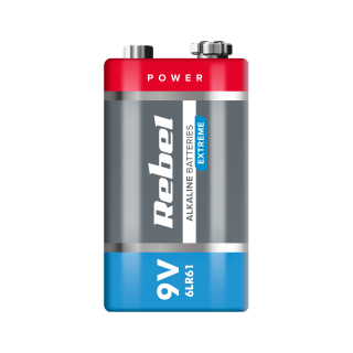 Baterijas, akumulatori, barošanas bloki un adapteri // Baterijas un lādētāji uz pasūtījumu // Bateria alkaliczna REBEL EXTREME 9V 6LR6