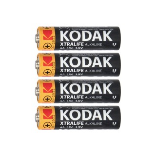 Baterijas, akumulatori, barošanas bloki un adapteri // Baterijas un lādētāji uz pasūtījumu // Baterie Kodak XTRALIFE Alkaline AA LR6, 4 szt. folia