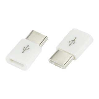 Planšetdatori un aksesuāri // USB Kabeļi // 75-797# Adapter usb gniazdo micro usb-wtyk usb-c białe