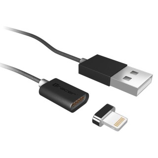Planšetdatori un aksesuāri // USB Kabeļi // Kabel magnetyczny TRACER USB 2.0 iPhone AM - lightning 1,0m czarny