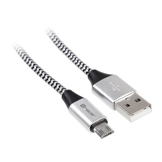 Planšetdatori ir planšetinių kompiuterių priedai // USB Kabeliai // Kabel TRACER USB 2.0 AM - micro 1,0m czarno-srebrny
