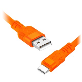 Tabletit ja tarvikkeet // USB-kaapelit // Kabel USB-A - USB-C eXc WHIPPY Pro, 0.9M, 60W, szybkie ładowanie, kolor mix neonowy