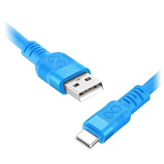 Tabletit ja tarvikkeet // USB-kaapelit // Kabel USB-A - USB-C eXc WHIPPY Pro, 0.9M, 60W, szybkie ładowanie, kolor mix pastelowy