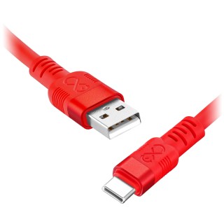 Tabletit ja tarvikkeet // USB-kaapelit // Kabel USB-A - USB-C eXc WHIPPY Pro, 2M, 60W, szybkie ładowanie, kolor mix neonowy