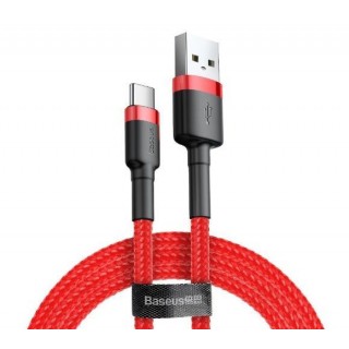 Planšetdatori un aksesuāri // USB Kabeļi // Kabel usb na usb-c baseus cafule 1.5a dł. 1m, czerwony
