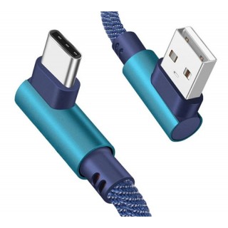Планшеты и аксессуары // USB Kабели // KK21U Kabel usb - usb c  kątowy blue