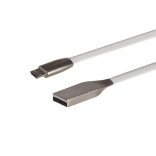 Планшеты и аксессуары // USB Kабели // MCTV-833W 44806 Kabel USB AM micro płaski nieplączący 1m biały metal
