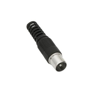 Coaxial cable networks // Connectors, accessories and tools for coaxial cables // 1054# Wtyk antenowy prosty czarny długi
