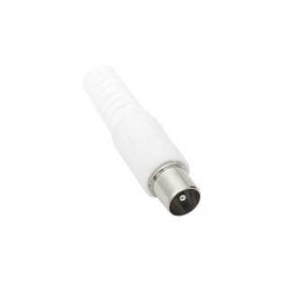 Coaxial cable networks // Connectors, accessories and tools for coaxial cables // 1537# Wtyk antenowy prosty biały długi