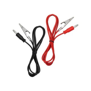 Car and Motorcycle Products, Audio, Navigation, CB Radio // Car Electronics Components : Installation Cables : Fuses : Connectors // 96-742# Wtyk banan z krokodylkami 1m czarny+czerwony