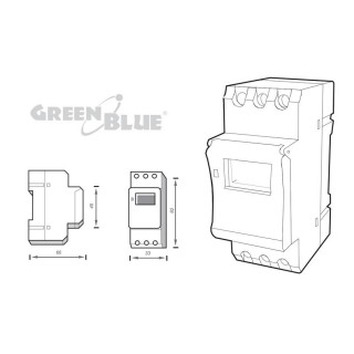 Структурированные кабельные системы // Тестеры и измерительное оборудование // GB104 Włącznik czasowy - timer cyfrowy na szynę DIN GreenBlue