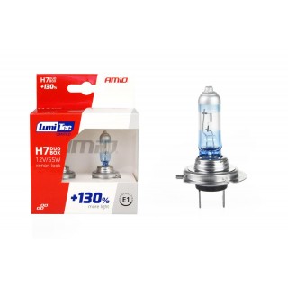 LED-valaistus // Light bulbs for CARS // 01406 Zestaw żarówek halogenowych H7 12V 55W LumiTec Limited +130% Duo Box