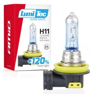 LED valgustus // Light bulbs for CARS // Żarówka halogenowa h11 12v 55w lumitec super white +120% amio-02139