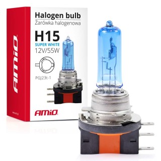 Car and Motorcycle Products, Audio, Navigation, CB Radio // Bulbs and lights for cars // Żarówka halogenowa h15 12v 55w super white amio-01492