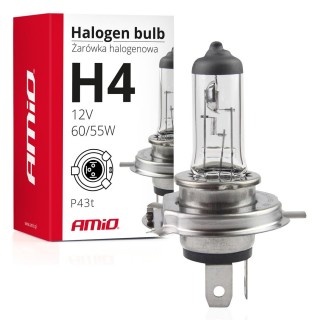 LED Lighting // Light bulbs for CARS // Żarówka halogenowa h4 12v 60/55w filtr uv (e4) amio-01268