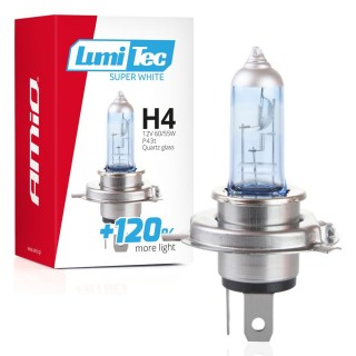 LED Lighting // Light bulbs for CARS // Żarówka halogenowa h4 12v 60/55w lumitec super white +120% amio-02137