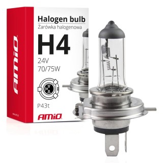 LED Lighting // Light bulbs for CARS // Żarówka halogenowa h4 24v 70/75w filtr uv (e4) amio-01267