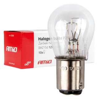 LED-valaistus // Light bulbs for CARS // Żarówki halogenowe p21/4w 12v baz15d 10szt. amio-03369