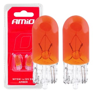 Car and Motorcycle Products, Audio, Navigation, CB Radio // Bulbs and lights for cars // Żarówki halogenowe t10 w5w w2.1x9.5d 12v 2szt. blister amio-03347