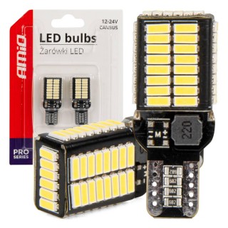 LED valgustus // Light bulbs for CARS // Żarówki led canbus pro series t15e w16w 54x4014 smd white 12v 24v amio-03724