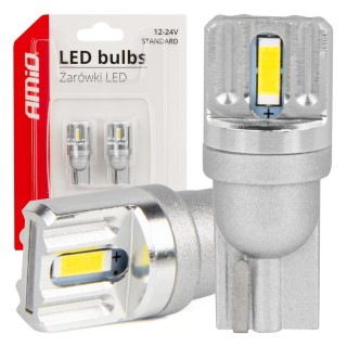 LED valgustus // Light bulbs for CARS // Żarówki led standard t10 w5w 2x1860 smd white 12v 24v amio-03719