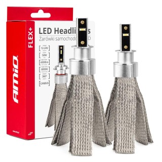 LED valgustus // Light bulbs for CARS // Żarówki samochodowe led seria flex+ h3 6000k 12v 24v canbus amio-03656