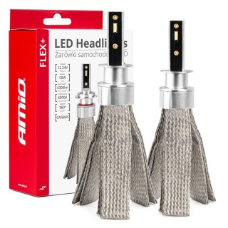 LED valgustus // Light bulbs for CARS // Żarówki samochodowe led seria flex+ h1 12v 24v 6000k canbus amio-03655