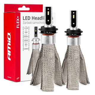 LED-valaistus // Light bulbs for CARS // Żarówki samochodowe led seria flex+ h7-6 12v 24v 6000k canbus amio-03662