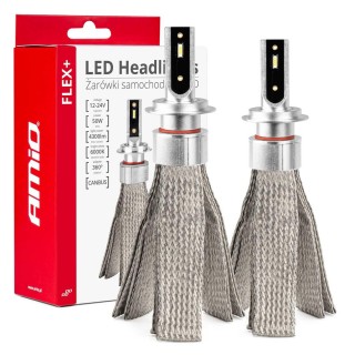 LED valgustus // Light bulbs for CARS // Żarówki samochodowe led seria flex+ h7 h18 12v 24v 6000k canbus amio-03659