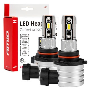 LED valgustus // Light bulbs for CARS // Żarówki samochodowe led seria h-mini hb3 9005/hir1 9011/h10 6500k canbus amio-03334