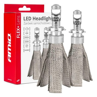 LED valgustus // Light bulbs for CARS // Żarówki samochodowe led seria flex+ h7 h18 soczewka 12v 24v 6000k canbus amio-03660