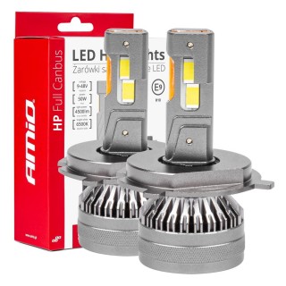 LED-valaistus // Light bulbs for CARS // Żarówki samochodowe led seria hp full canbus h4/h19 12v 24v 6500k amio-03673