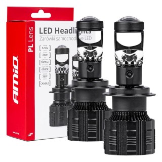 LED valgustus // Light bulbs for CARS // Żarówki samochodowe led seria pl lens h7/h18 soczewka 6000k canbus amio-03668