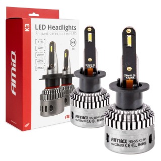 LED valgustus // Light bulbs for CARS // Żarówki samochodowe led seria k3 h1 12v 6000k canbus amio-03680