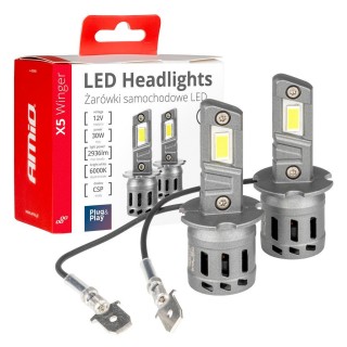 LED-valaistus // Light bulbs for CARS // Żarówki samochodowe led seria x5 winger h3 6000k canbus amio-03944