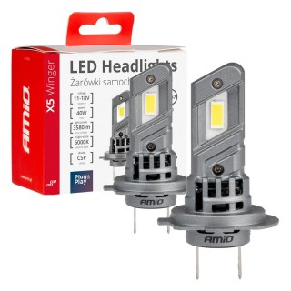 LED Lighting // Light bulbs for CARS // Żarówki samochodowe led seria x5 winger h7 6000k canbus amio-03946