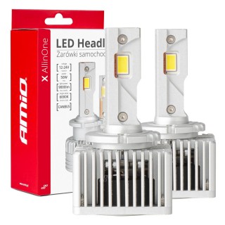 LED valgustus // Light bulbs for CARS // Żarówki samochodowe led seria x allinone d1s d3s d8s 6000k canbus amio-03669