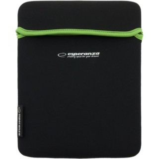 Tahvelarvutid ja tarvikud // Tahvelarvuti tarvikud // ET172G Etui neopren na tablet 9.7" czarno - zielone Esperanza