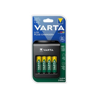 Батарейки и аккумуляторы // Зарядное устройство для аккум. AA, AAA, Li-Ion, C, D // 75-474# Ładowarka lcd plug+4xaa 2100mah varta 56706