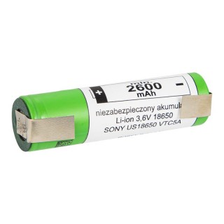 Батарейки и аккумуляторы // AA, AAA и другие размеры // 85-598# Akumulator 18650 li-ion 2szt 2600mah blaszki 3,6v sony/murata + box