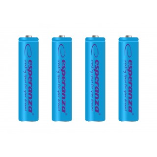 Baterijas, akumulatori, barošanas bloki un adapteri // Baterijas un lādētāji uz pasūtījumu // EZA102B Esperanza akumulatorki ni-mh aaa 1000mah 4szt. niebieskie