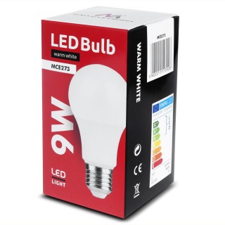 LED Lighting // New Arrival // Żarówka Maclean LED, E27, 9W, 220-240V AC, WW ciepła biała, 3000K, 920lm, MCE273