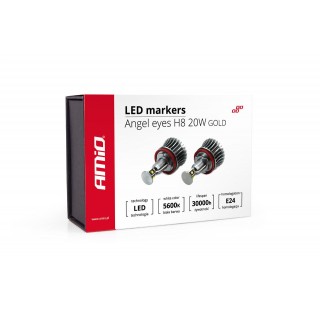 LED-valaistus // Light bulbs for CARS // Led marker ringi markery bmw e92 x5 x6 x1 h8 20w gold amio-01543