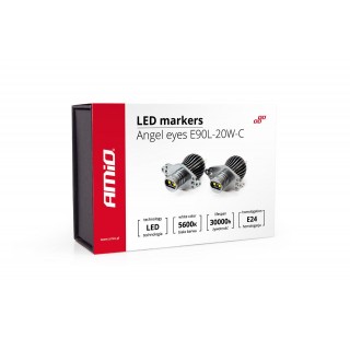 Apgaismojums LED // Auto spuldzes // Led marker ringi markery bwm e90 l-20w-c amio-01542