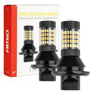 LED Lighting // Light bulbs for CARS // 2w1 światła do jazdy dziennej led z kierunkowskazem py21w amio-02451