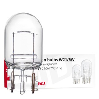 LED valgustus // Light bulbs for CARS // Żarówki halogenowe t20 w21w w3x16d 12v 10 szt. amio-02551